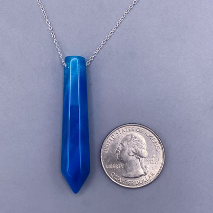 Blue Agate Point Necklace