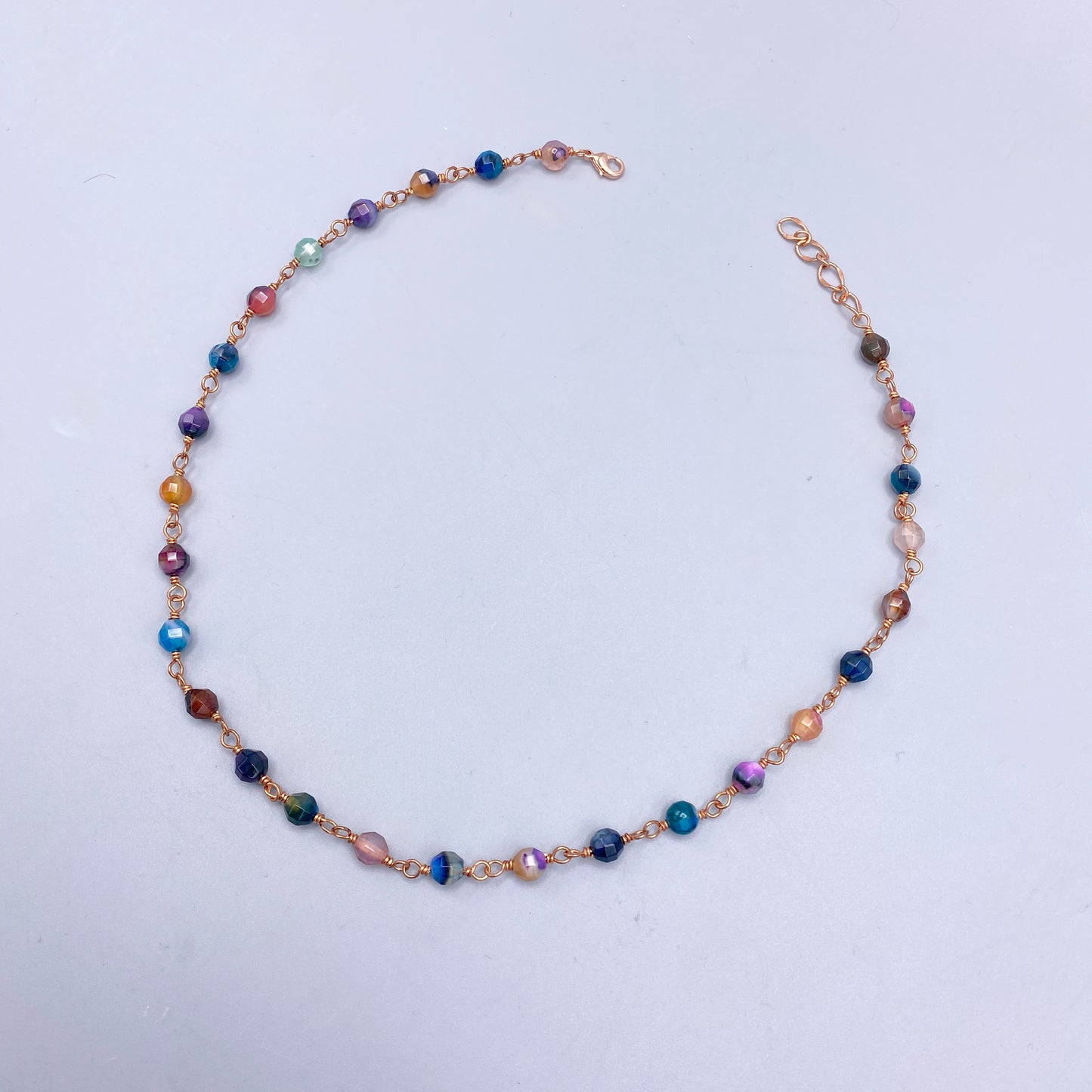 Rainbow Agate and Copper  Necklace