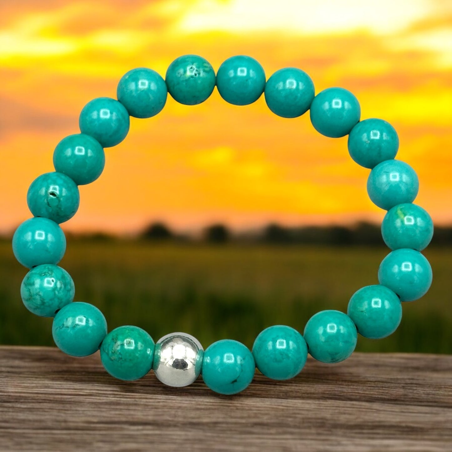 Turquoise gemstone and Sterling Silver Bracelet