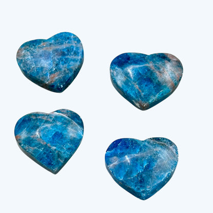 Blue Apatite Carved Hearts