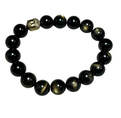 Gold Obsidian and Hematite Bracelet