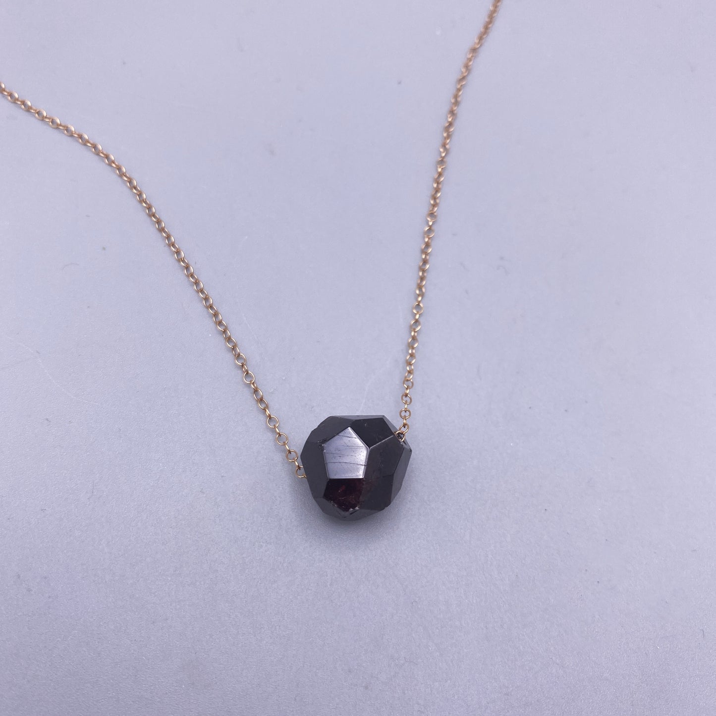 Garnetgemstone and Rose Gold Necklace