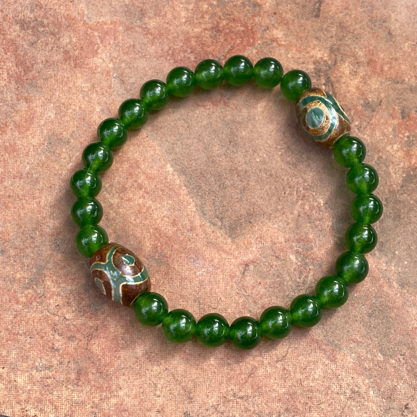 Jade and Tibetan Agate Bracelet