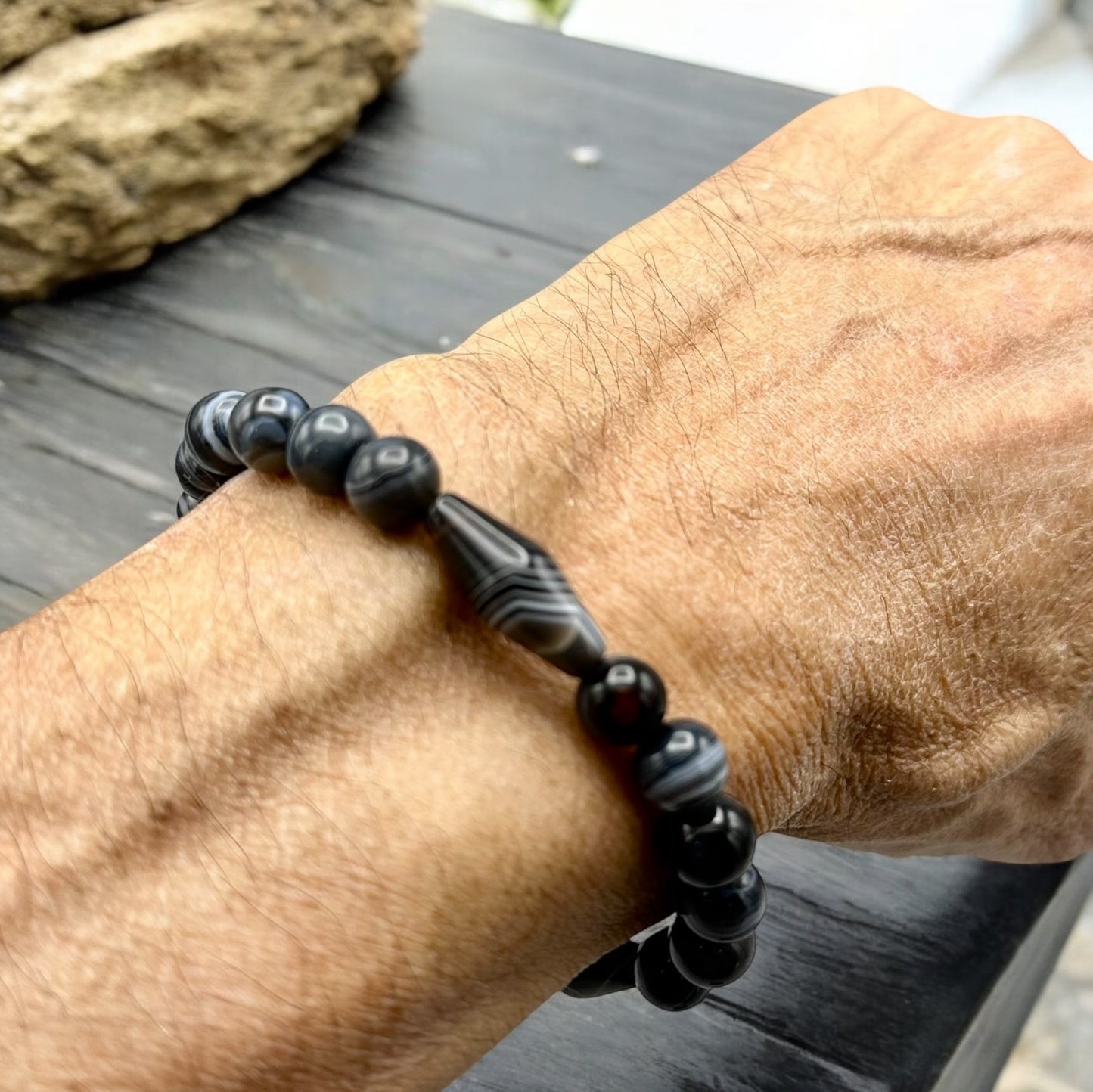 Black Banded Agate Bracelet