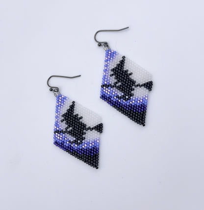 Purple Witch Seed Bead Earrings