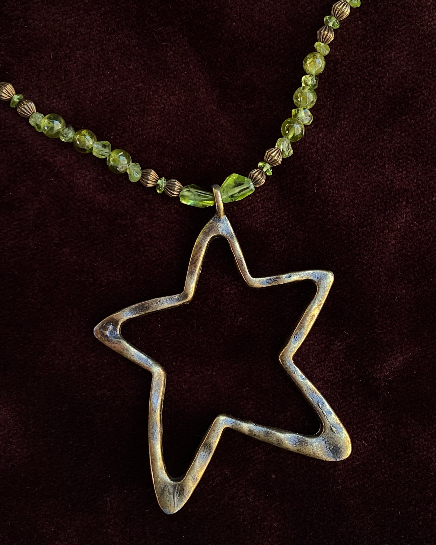 Peridot and Star Necklace