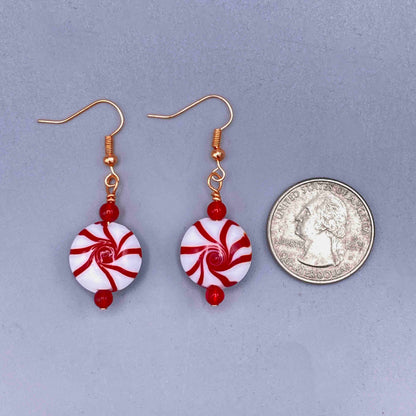 Peppermint Christmas Dangle Earrings