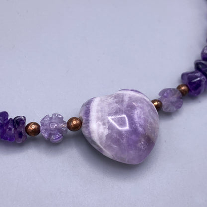 Amethyst gemstone Heart Necklace