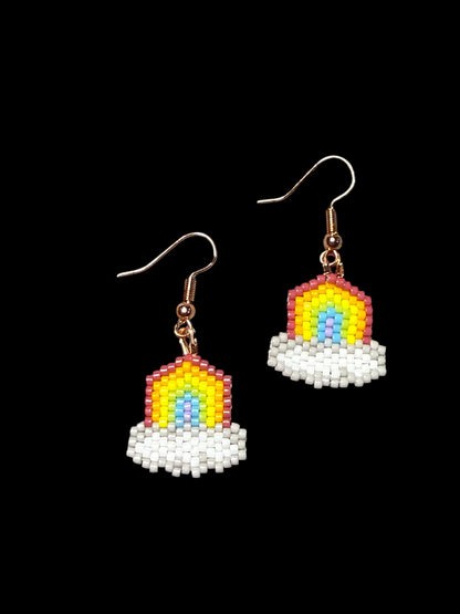 Beaded Glass rainbow Earrings