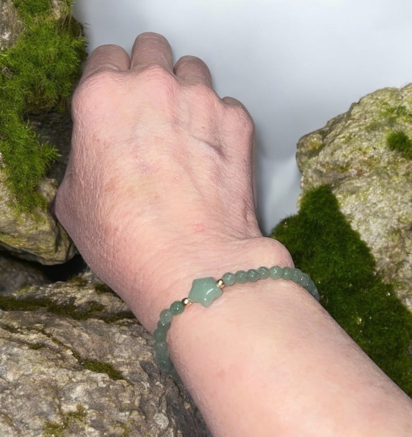Green Aventurine Moon and Star Bracelet