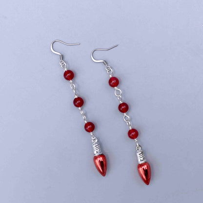 Red Christmas Lights Earrings