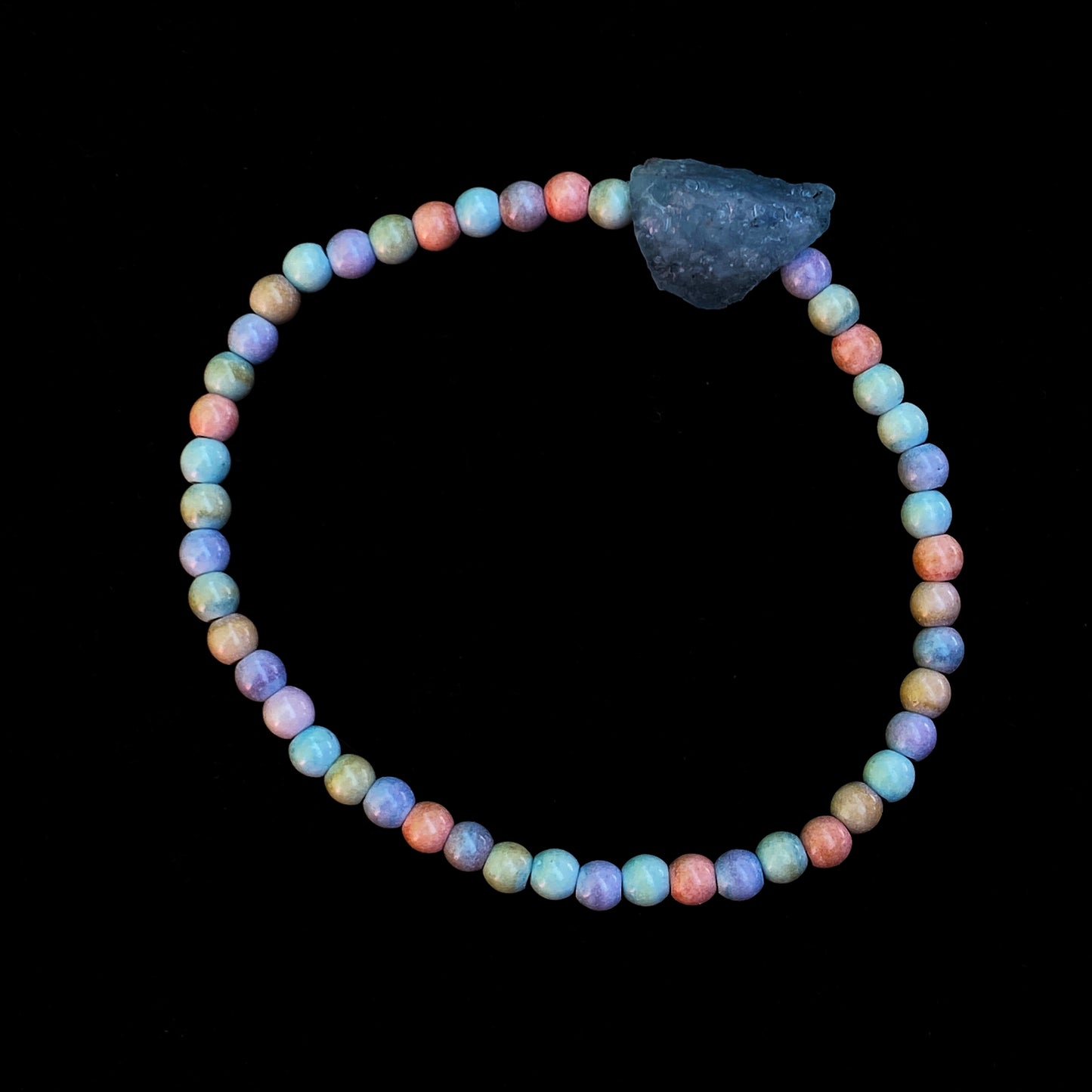 Alashan Agate and Aquamarine gemstone Bracelet