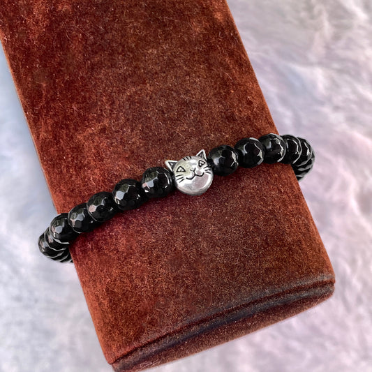 Onyx and Kitty Bracelet