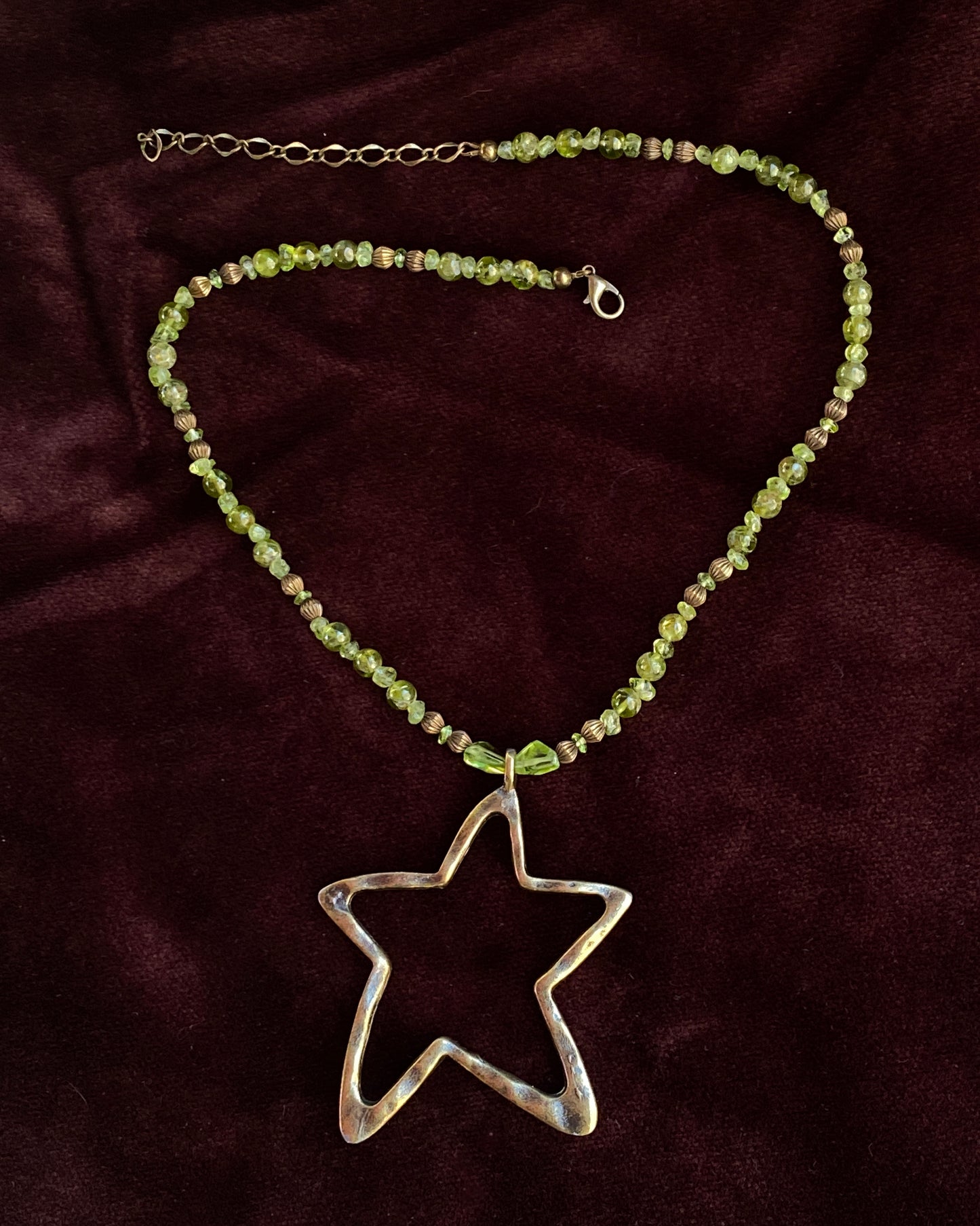 Peridot and Star Necklace