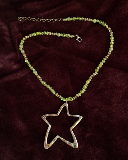 Peridot and Star Necklace