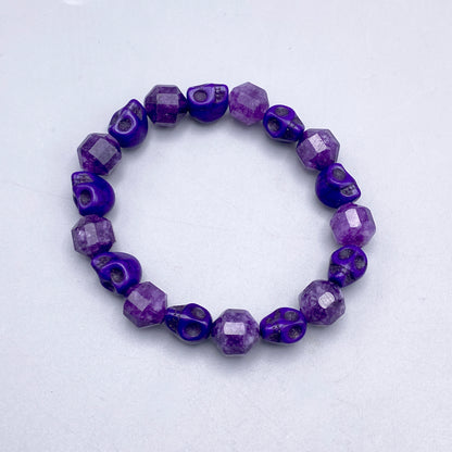 Purple Jade and Howlite Bracelet