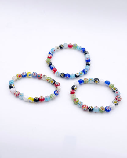 Millefiori flower Glass Bracelet