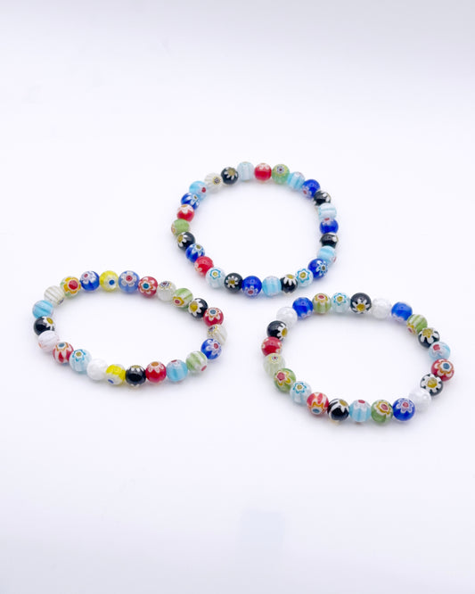 Millefiori flower Glass Bracelet