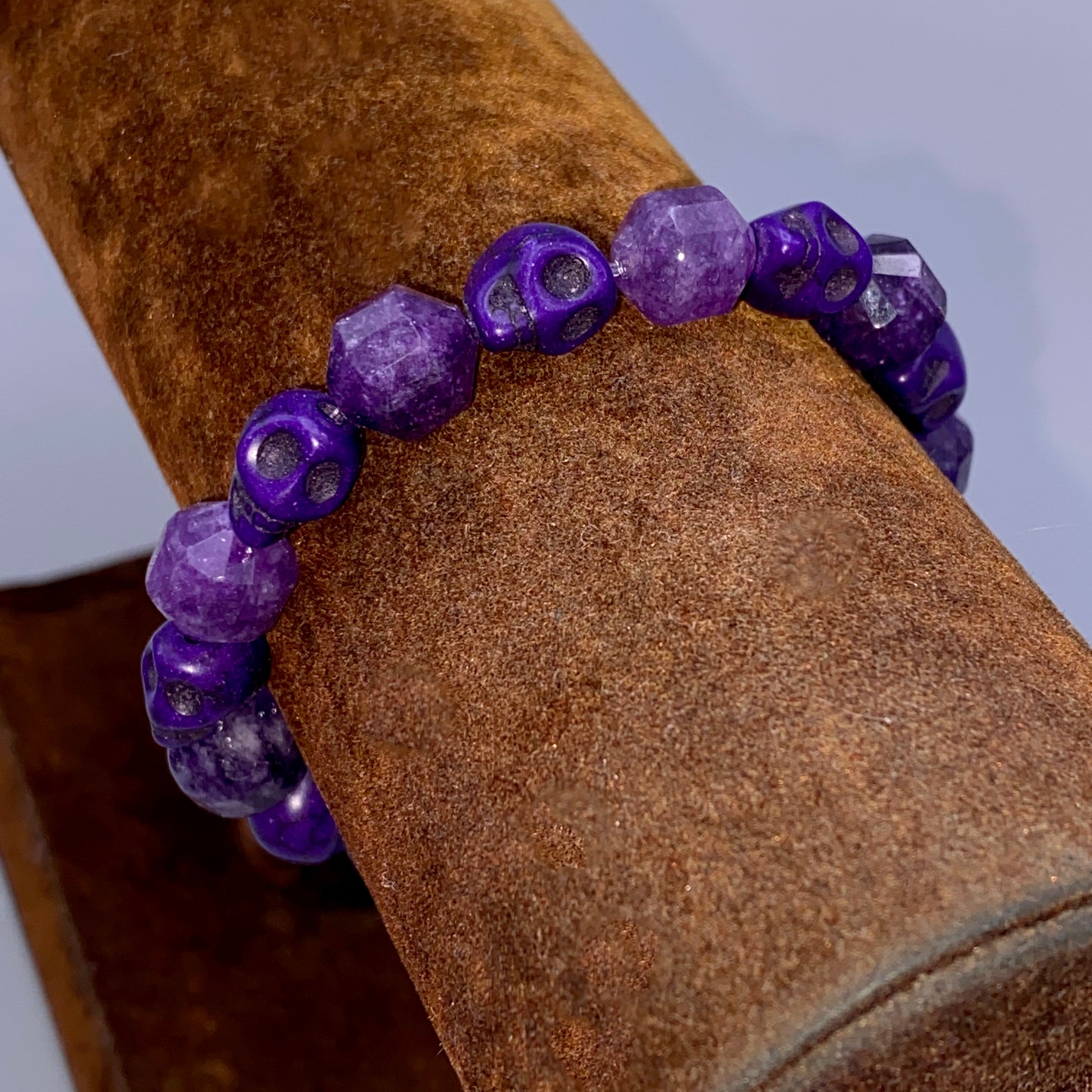 Purple Jade and Howlite Bracelet