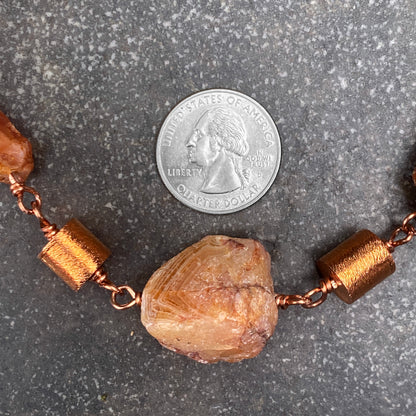 Chunky Carnelian and Copper Necklace