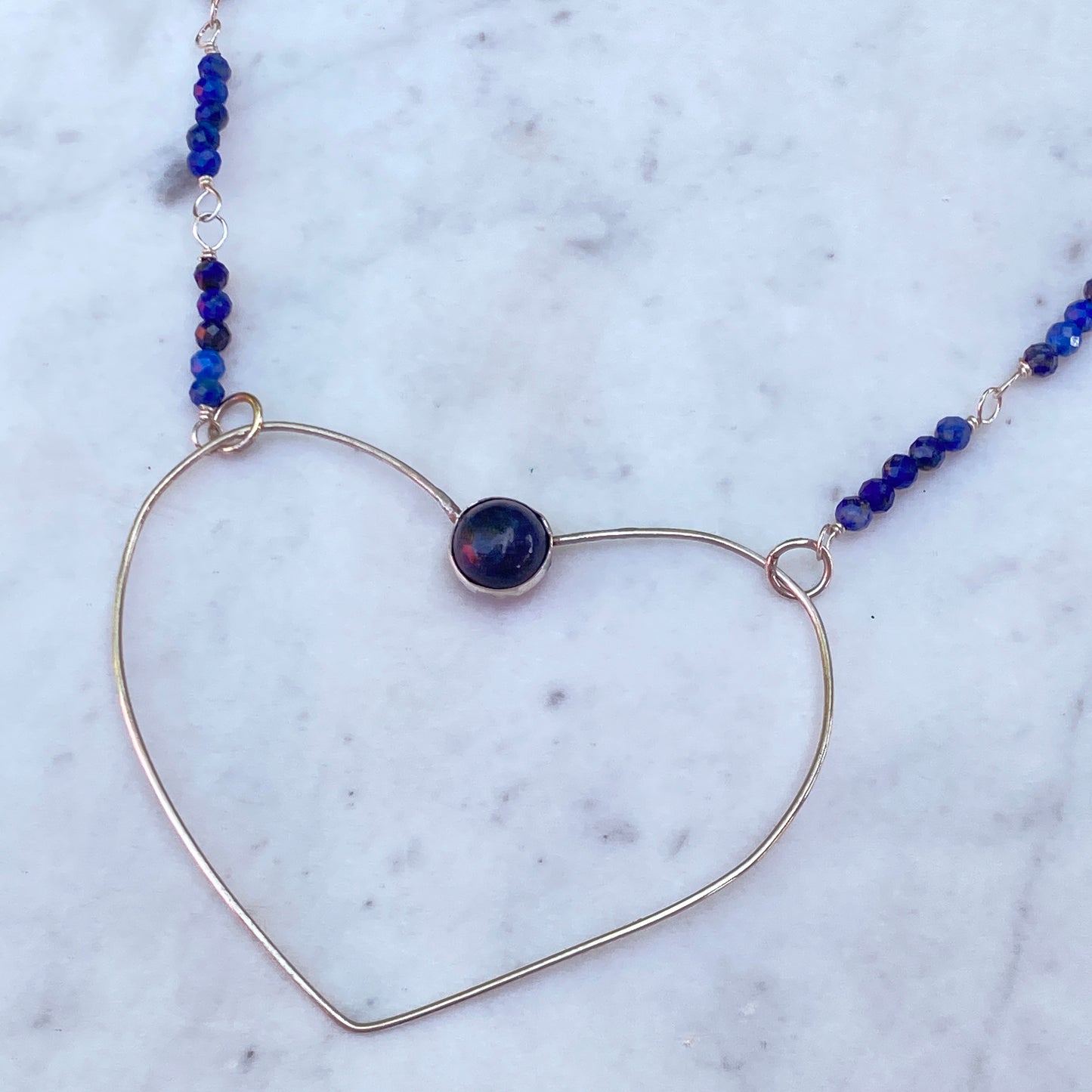 Lapis Lazuli Heart Pendant Necklace