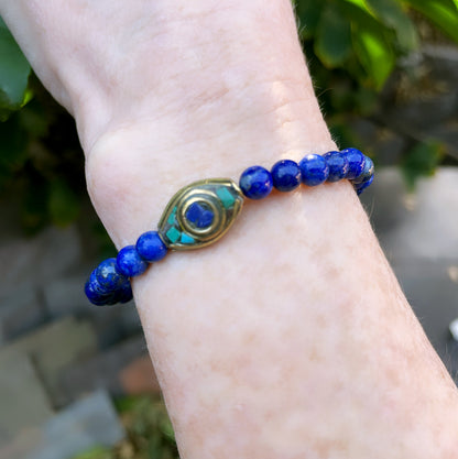 Lapis Lazuli Beaded Stretch Bracelet