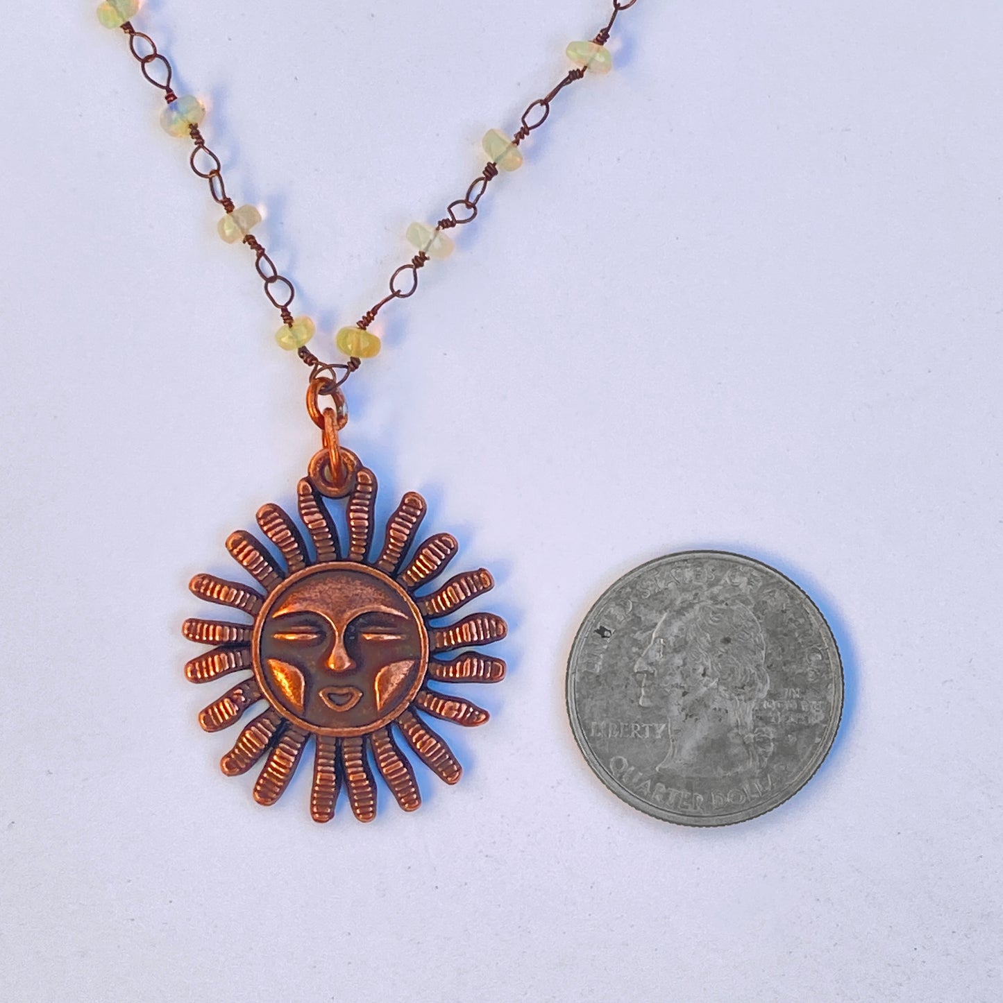 Opal and Sun Necklace