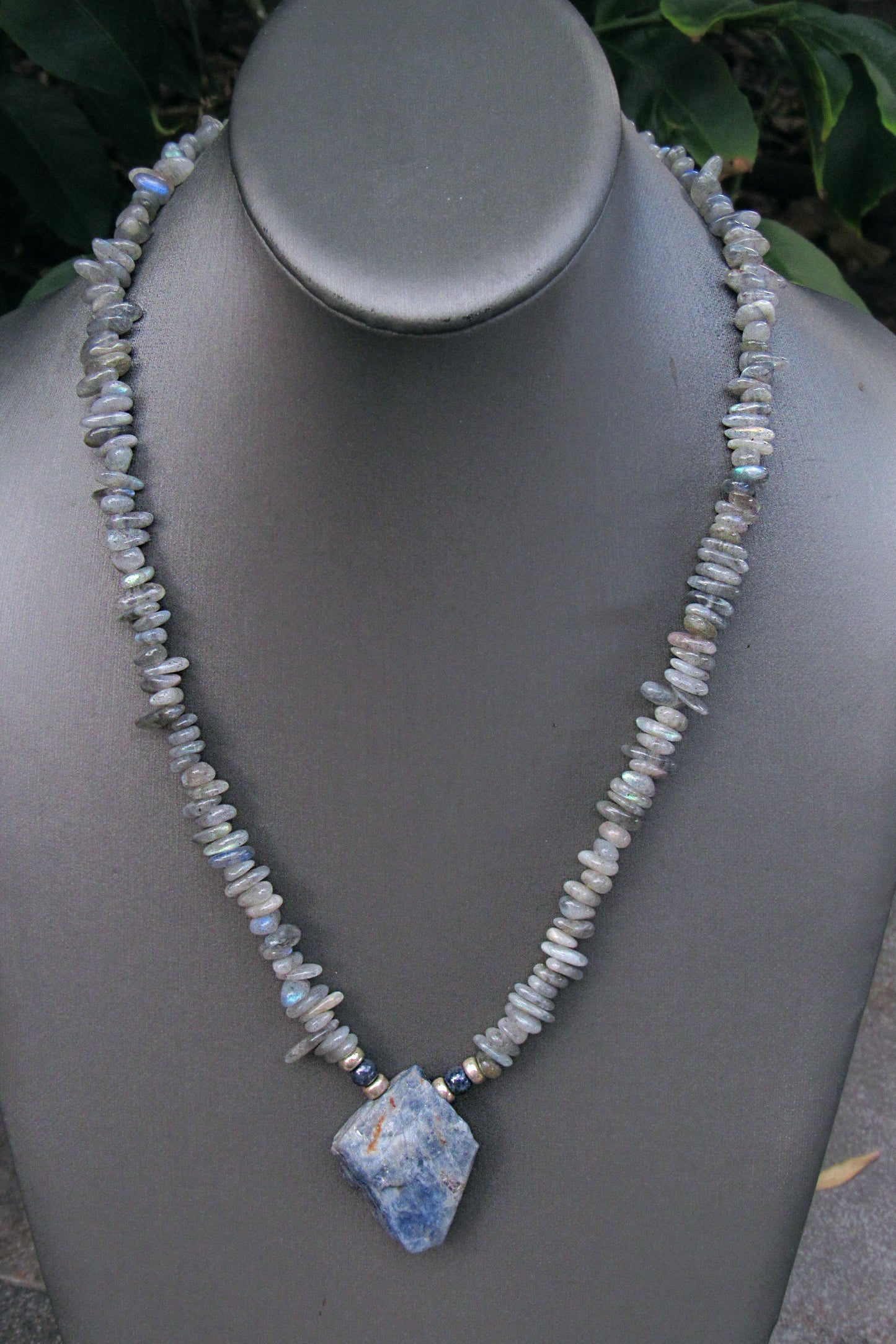 Blue Sapphire and Labradorite Necklace