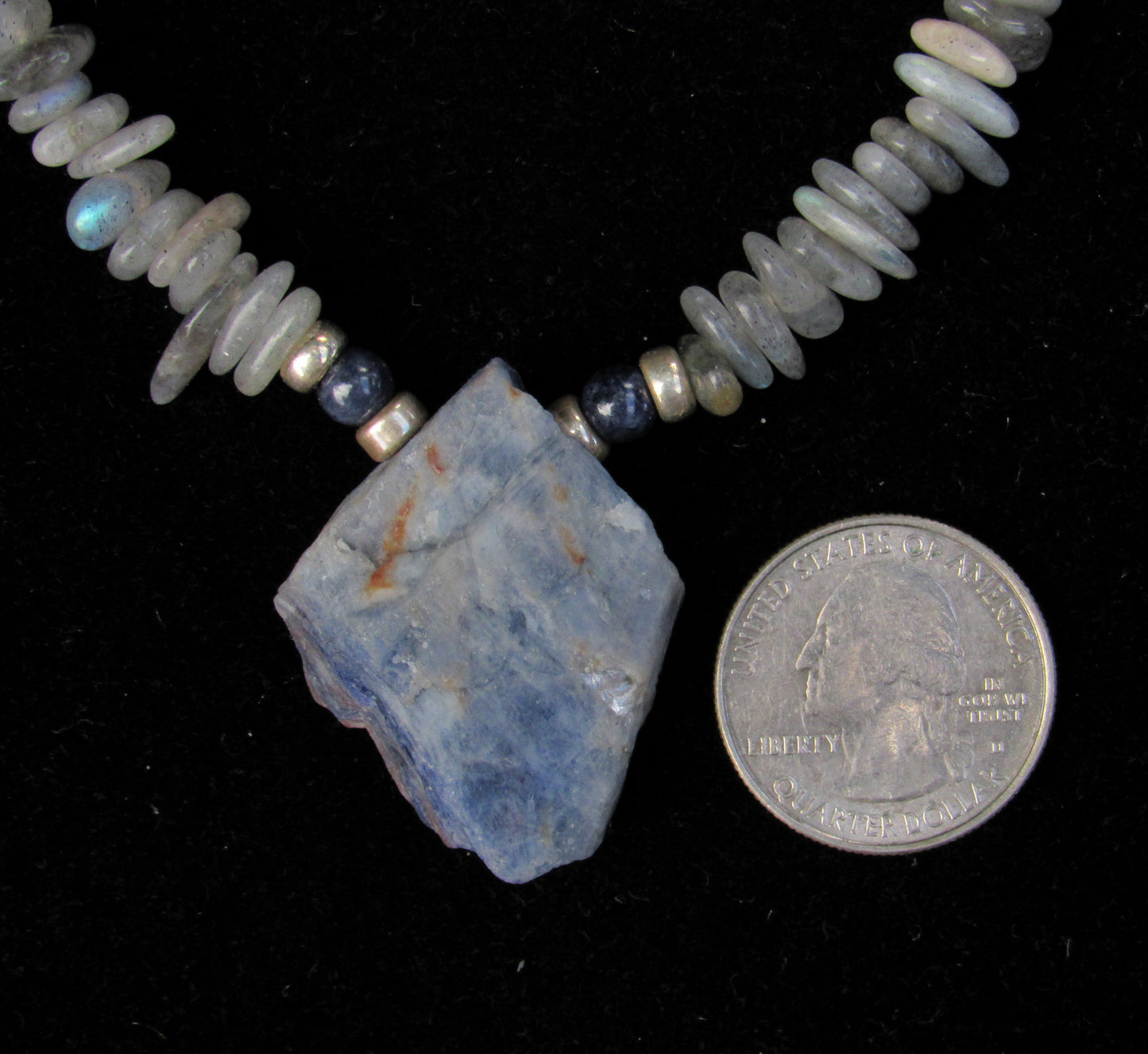 Blue Sapphire and Labradorite Necklace