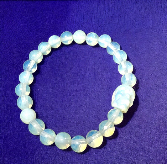 Opalite Skull Beaded Bracelet