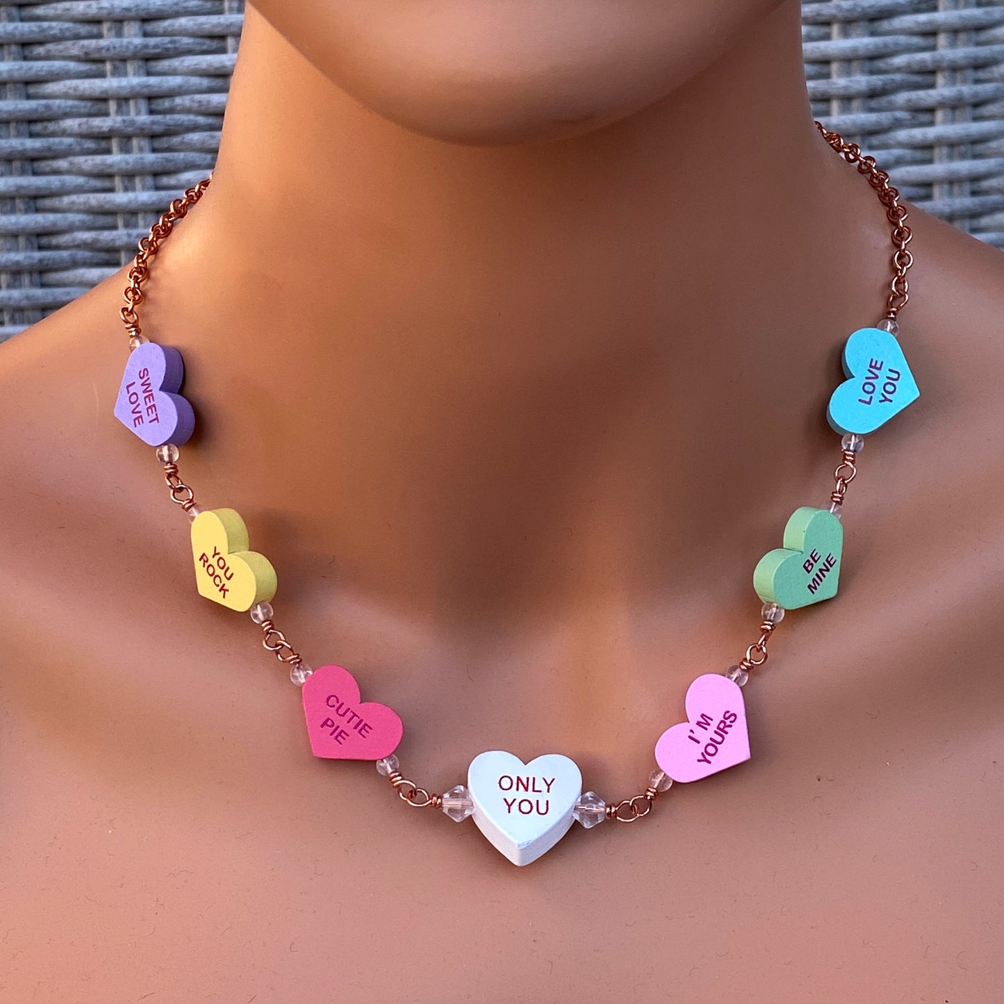 Candy Heart Necklace with Quartz