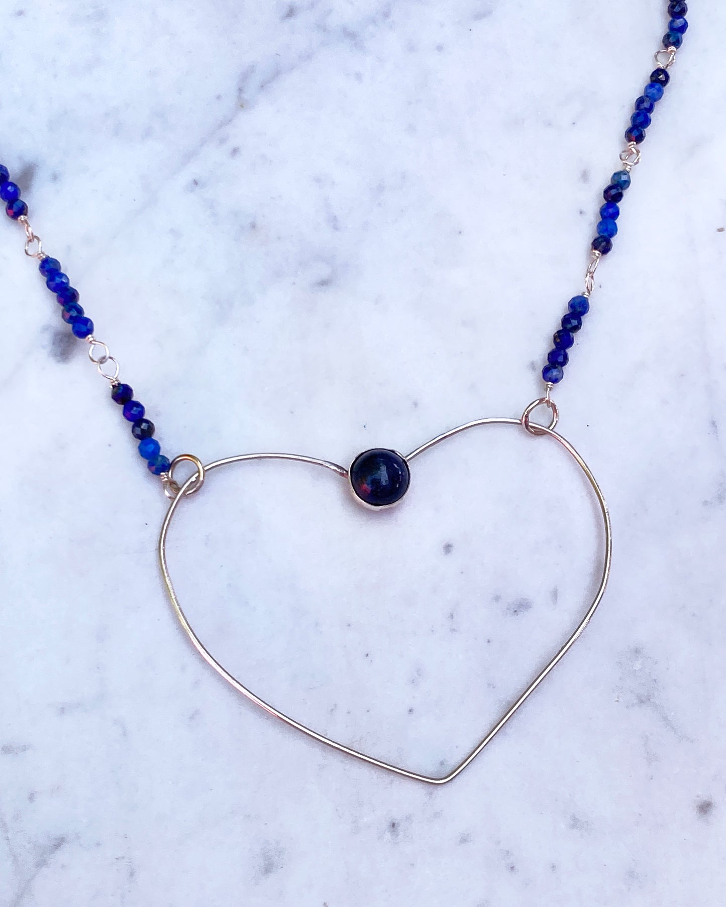 Lapis Lazuli Heart Pendant Necklace