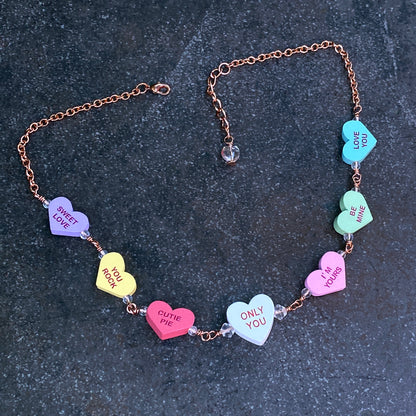 Candy Heart Necklace with Quartz