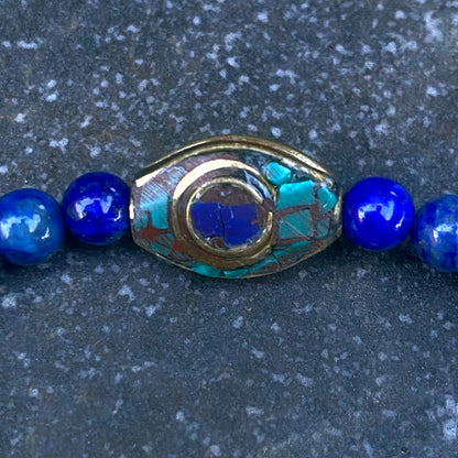 Lapis Lazuli Beaded Stretch Bracelet