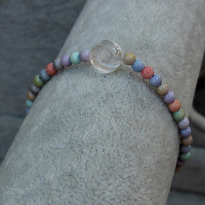 Alashan Agate and Rose Quartz gemstone Bracelet