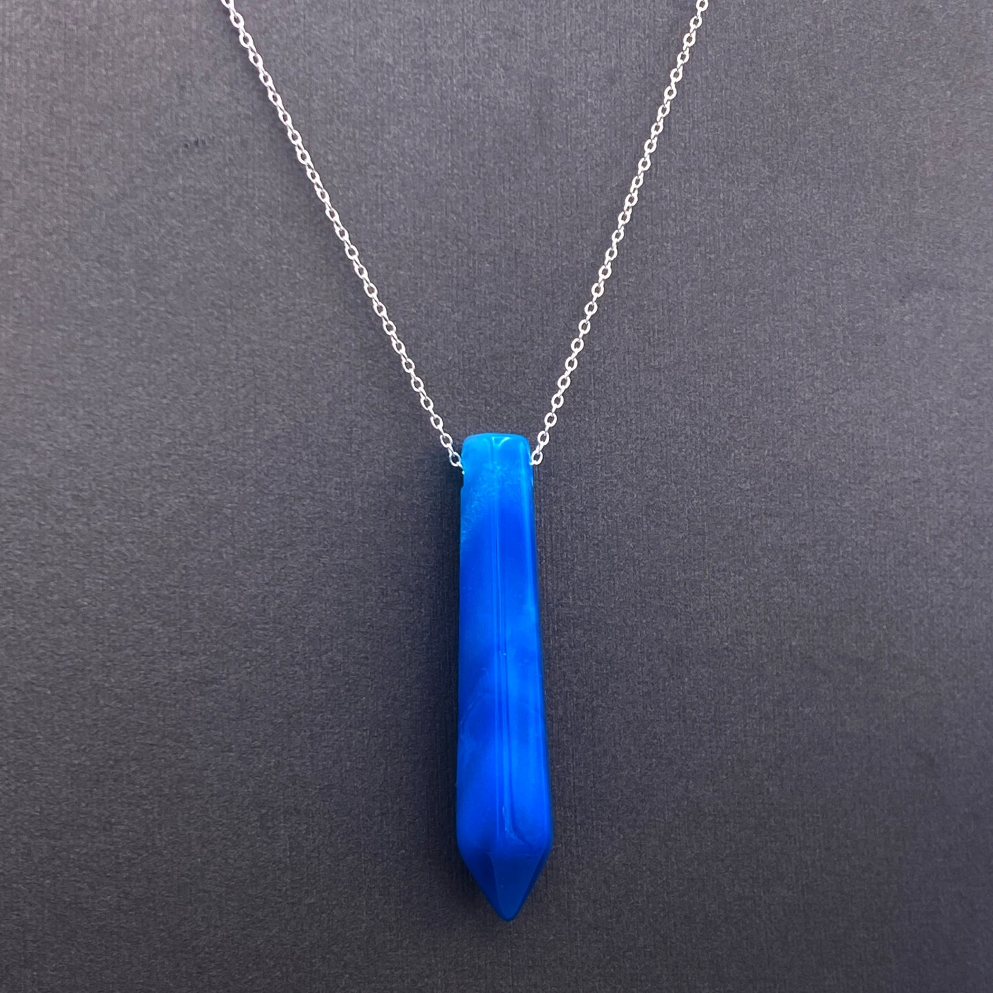 Blue Agate Point Necklace