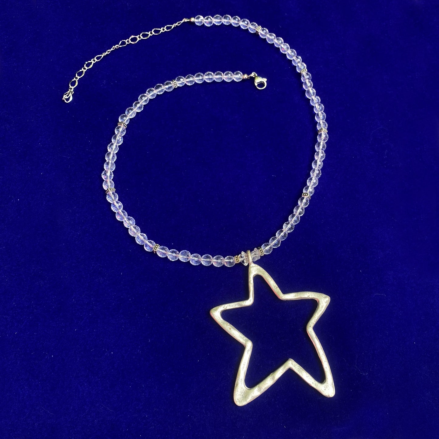 Star and Beaded Quartz gemstone Necklace