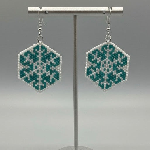 Snowflake Seed Bead Earrings