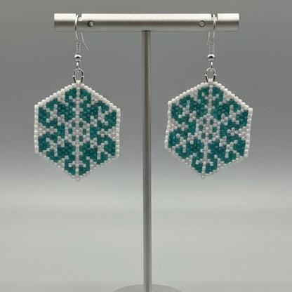 Snowflake Seed Bead Earrings