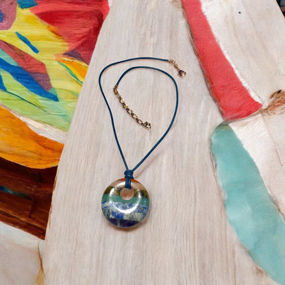 Chakra Donut on Leather Necklace