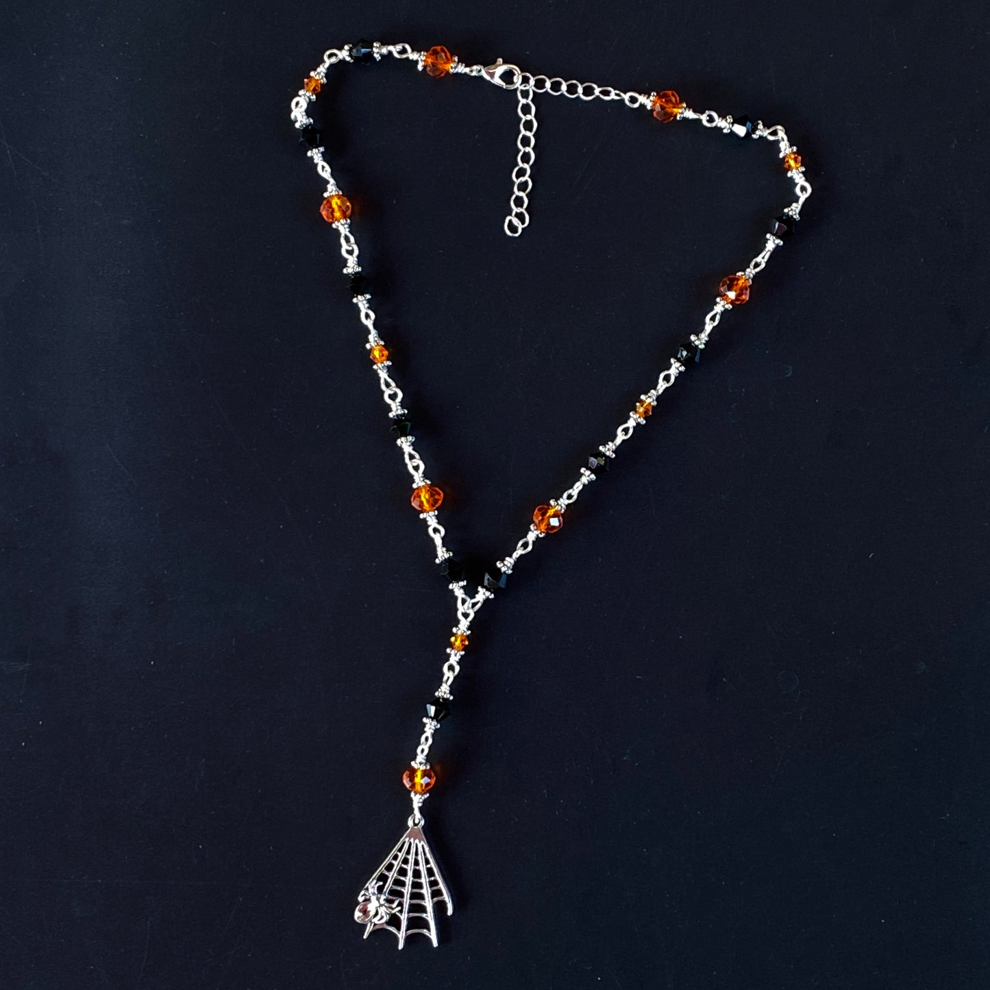 Halloween Spider Web Necklace
