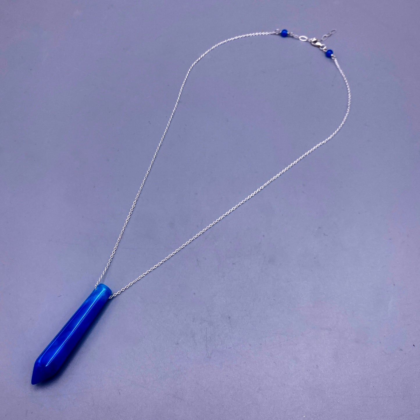 Blue Agate Point Necklace