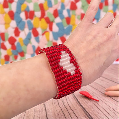 Glass Beaded Heart bracelet