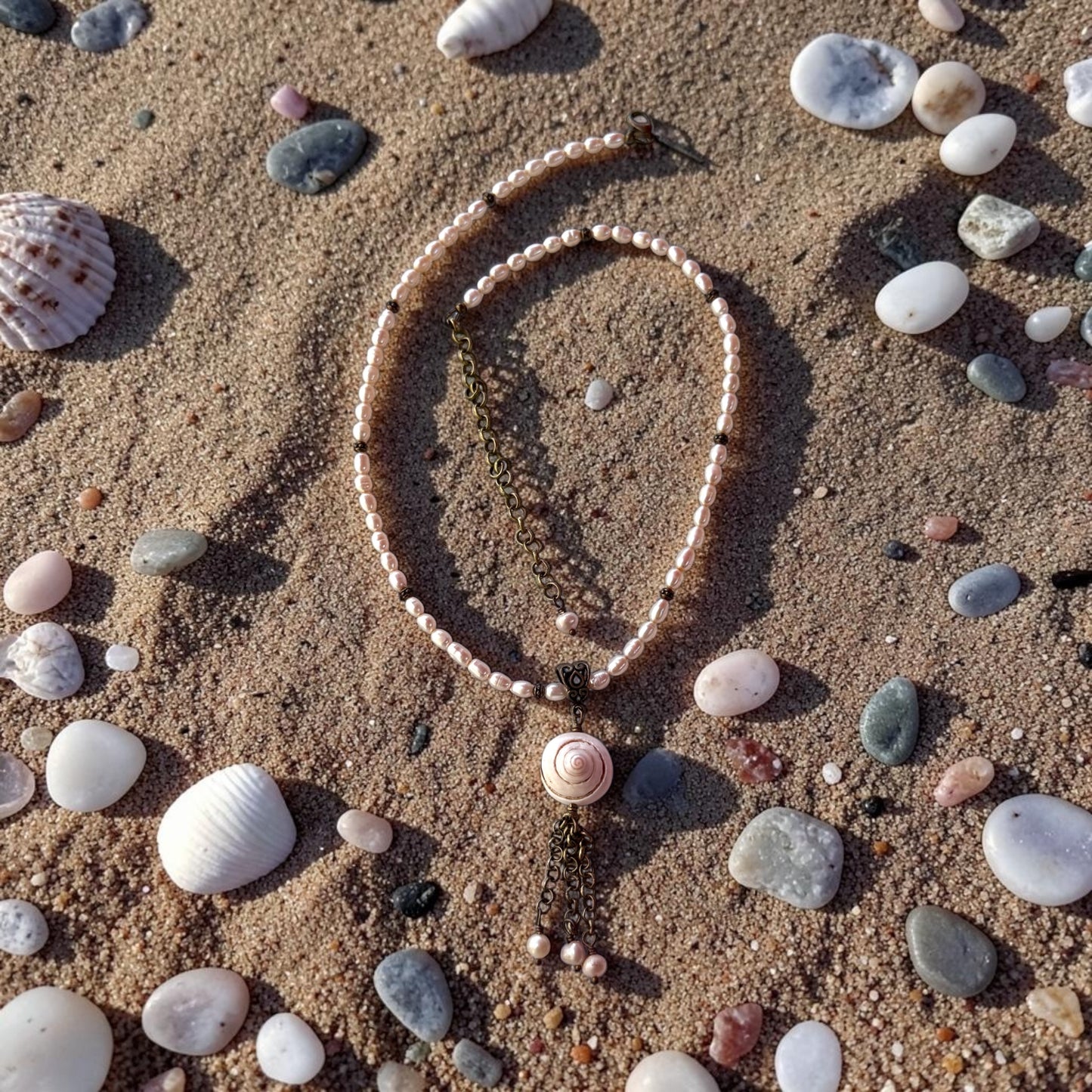 Beachy Shell and Pearl necklace