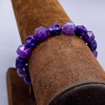 Purple Jade and Howlite Bracelet