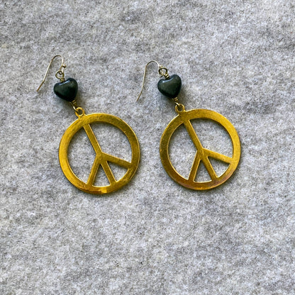 Brass Peace Signs and Gold Obsidian