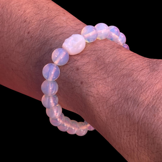 Opalite Skull Beaded Bracelet