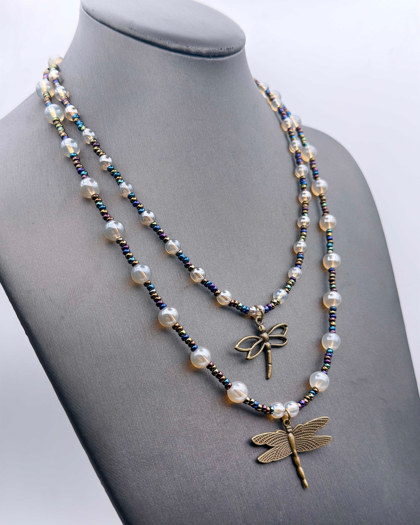 Dragonfly layered necklace