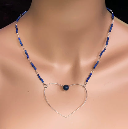 Lapis Lazuli Heart Pendant Necklace