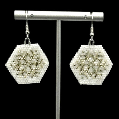 Snowflake Seed Bead Earrings